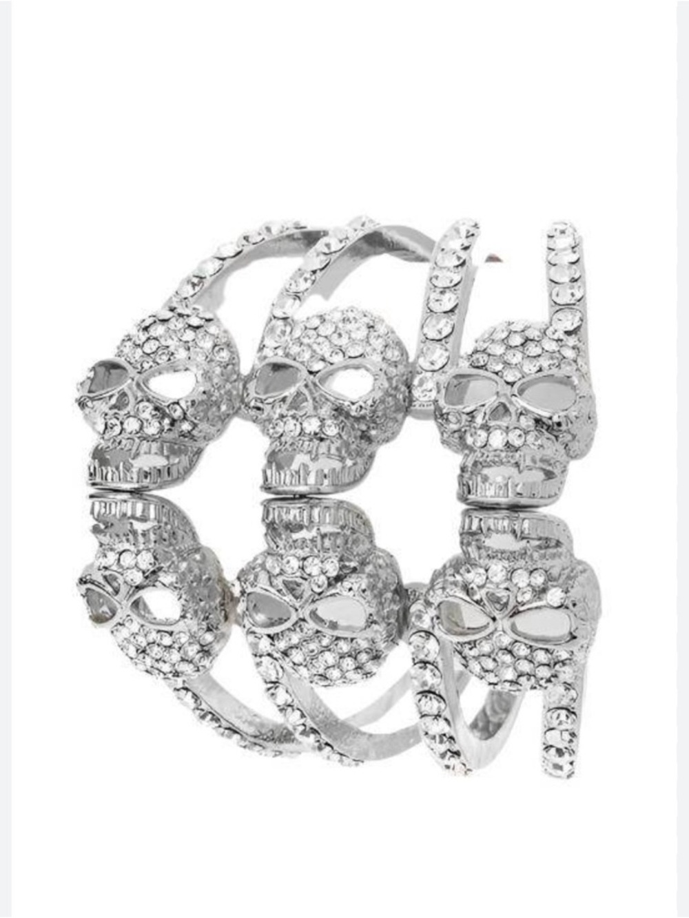 Crystal skull hinge bangle - Picture 2 of 5